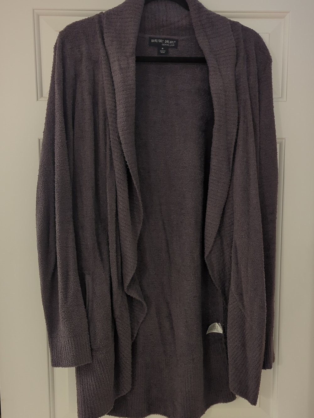 Barefoot Dreams Cozy Open-Front Cardigan Sweater - Slate Blue